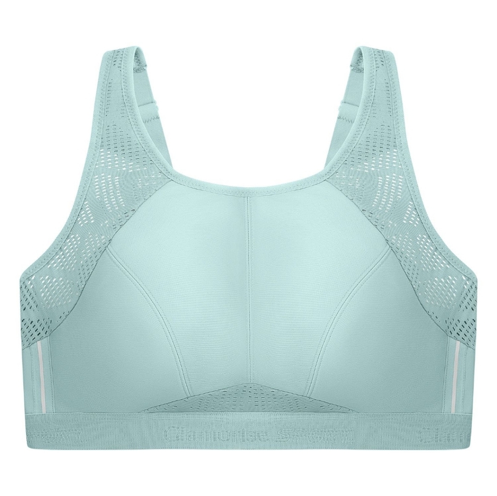 Glamorise Full Figure Plus Size High Impact Wireless Now Sweat Mesh Sports Bra